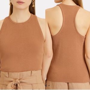 A.L.C. Nello II High Neck Beige Racerback Tank Top